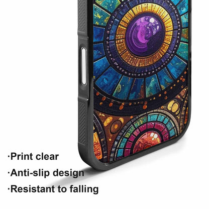 iPhone 17 Case — Iridescent Fantasy Sun Original Art, Unique Phone Case Design
