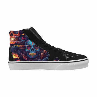 MEN'S Snake Skulls Print High Top Canvas Wallpaper Art Custom Sneakers