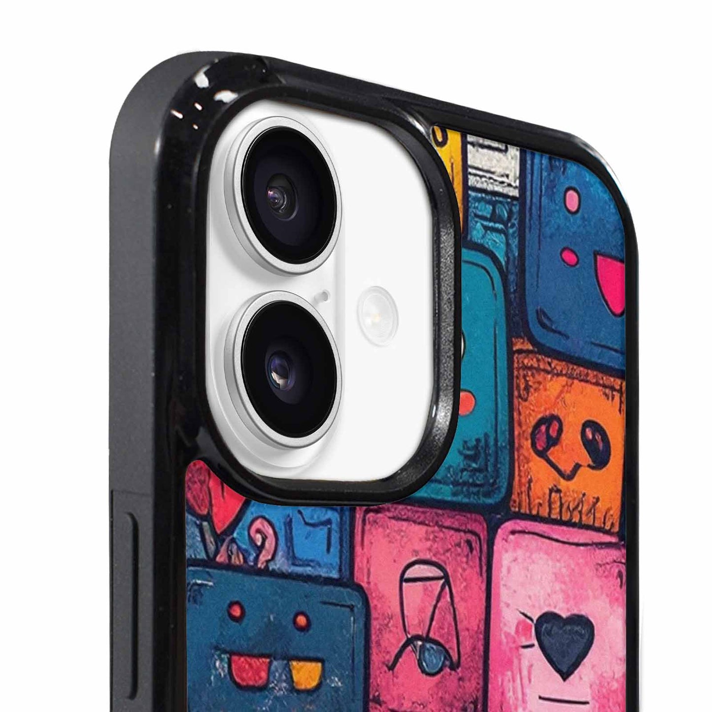 iPhone 17 Case — Hand Drawn Icon Doodle Original Art, Custom Printed Phone Case