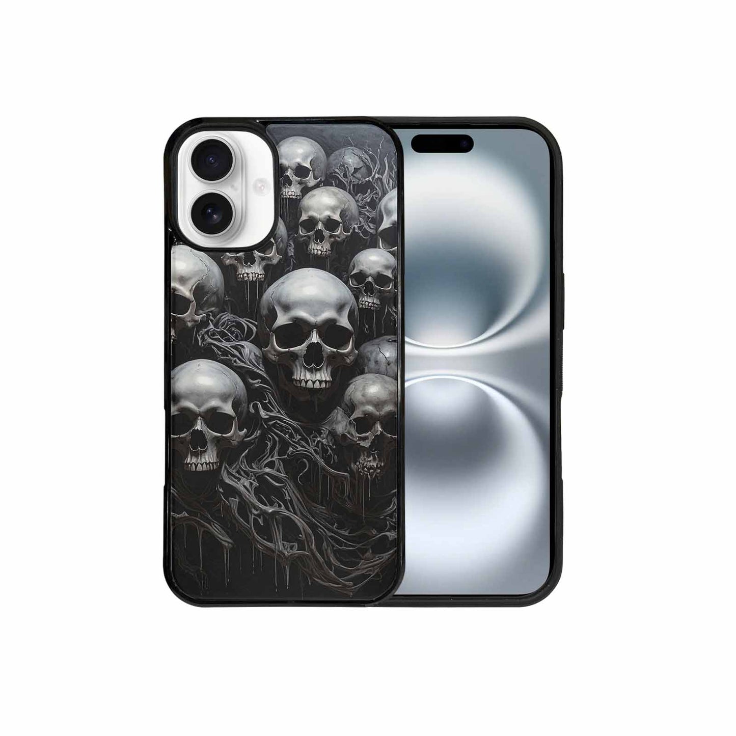 iPhone 16 Plus Case — Grey Dark Black And Grey Tones, Original Design Phone Case