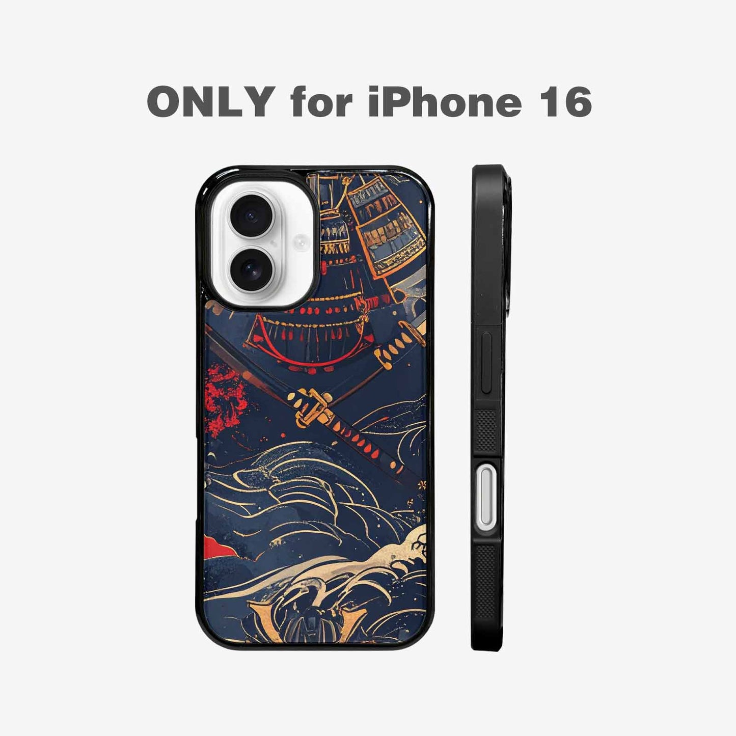 iPhone 16 Case — Samurai Art Repeat Pattern, Customized Protective Case