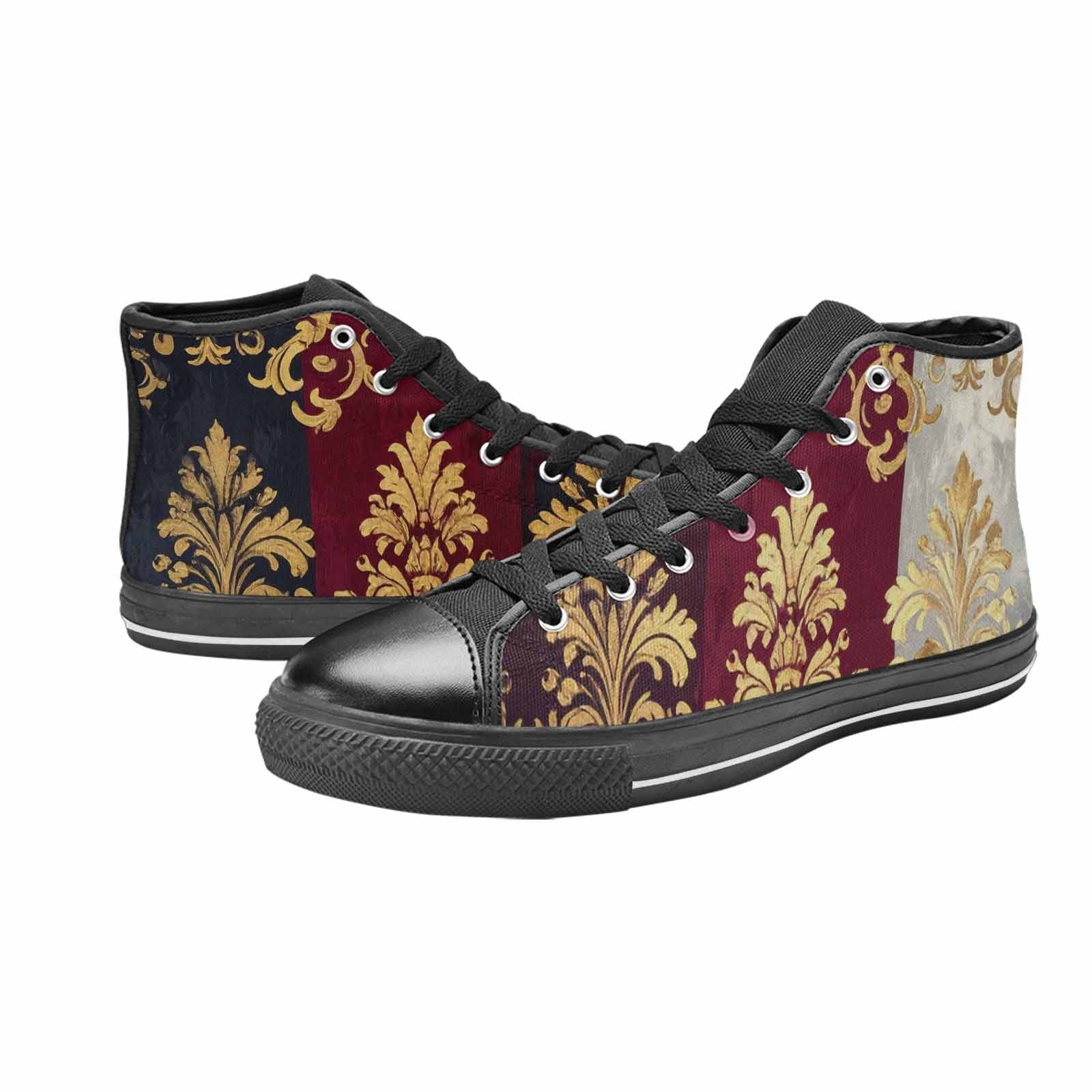 WOMEN'S Damask Ornamental Wallpaper High Top Canvas Wallpaper Art Sneakers