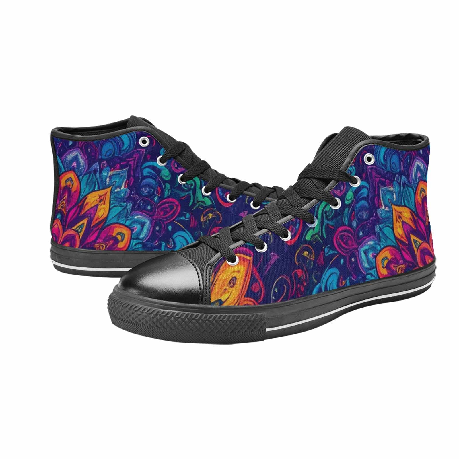 WOMEN'S Tie Dye Mandala High Top Canvas Y2K Sneakers