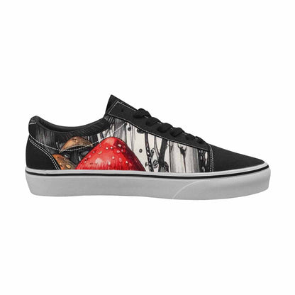 WOMEN'S Rainbow Drip Mushrooms Lace-Up Canvas Vivid Custom Sneakers