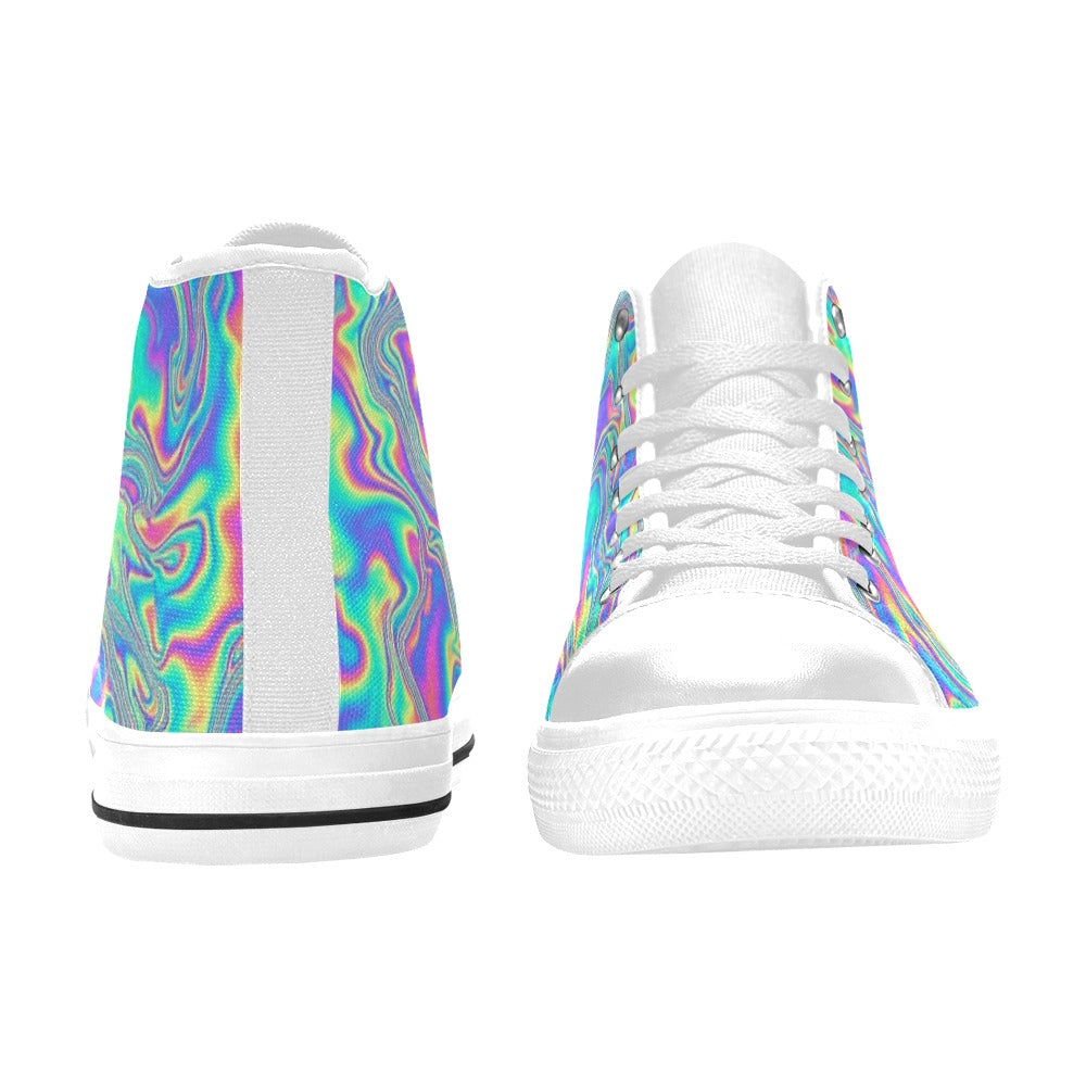 KIDS' Holographic Tribal Blaze 4 High Top Canvas Aesthetic Shoes