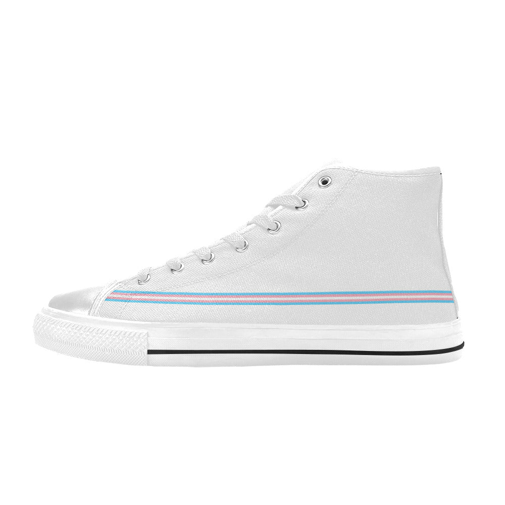 WOMEN'S Transgender Flag 2 Pride LGBT High Top Canvas Sneakers