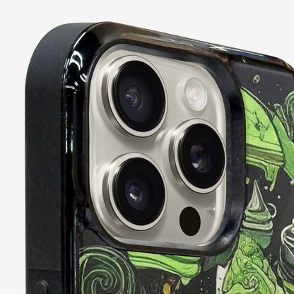 iPhone 16 Pro Max Case — Ice Cream Motif Black Green Ink, Custom Designed Case Cover