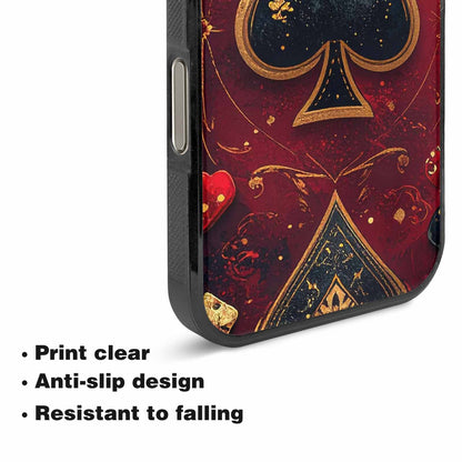 iPhone 16 Pro Max Case — Playing Card Suits Pattern Poker Chips, Unique Phone Case Design