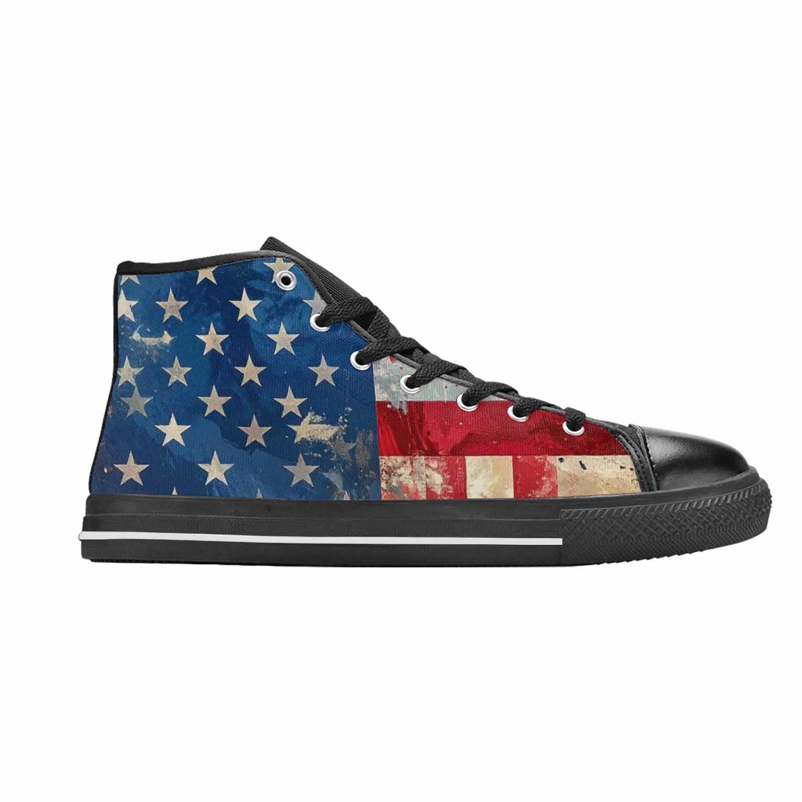 MEN'S American Flag Stars High Top Canvas Dark Academia Shoes