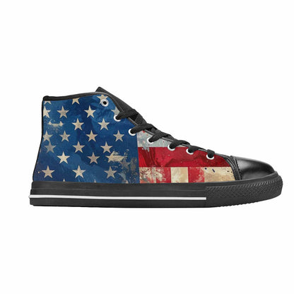 MEN'S American Flag Stars High Top Canvas Dark Academia Shoes