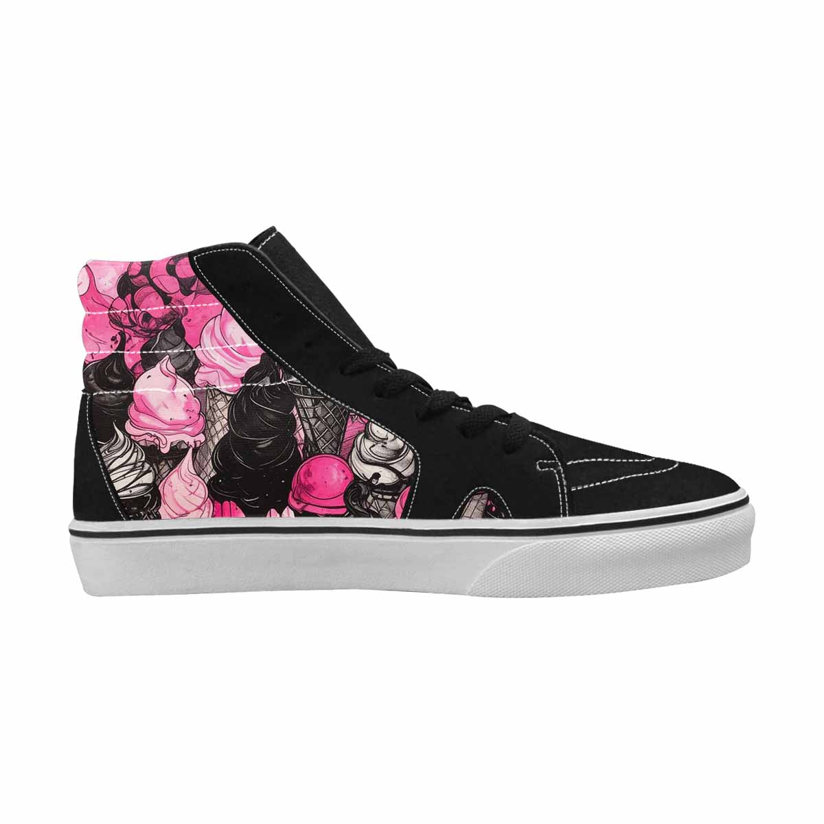 MEN'S Ice Cream Motif High Top Canvas Melting Art Custom Sneakers