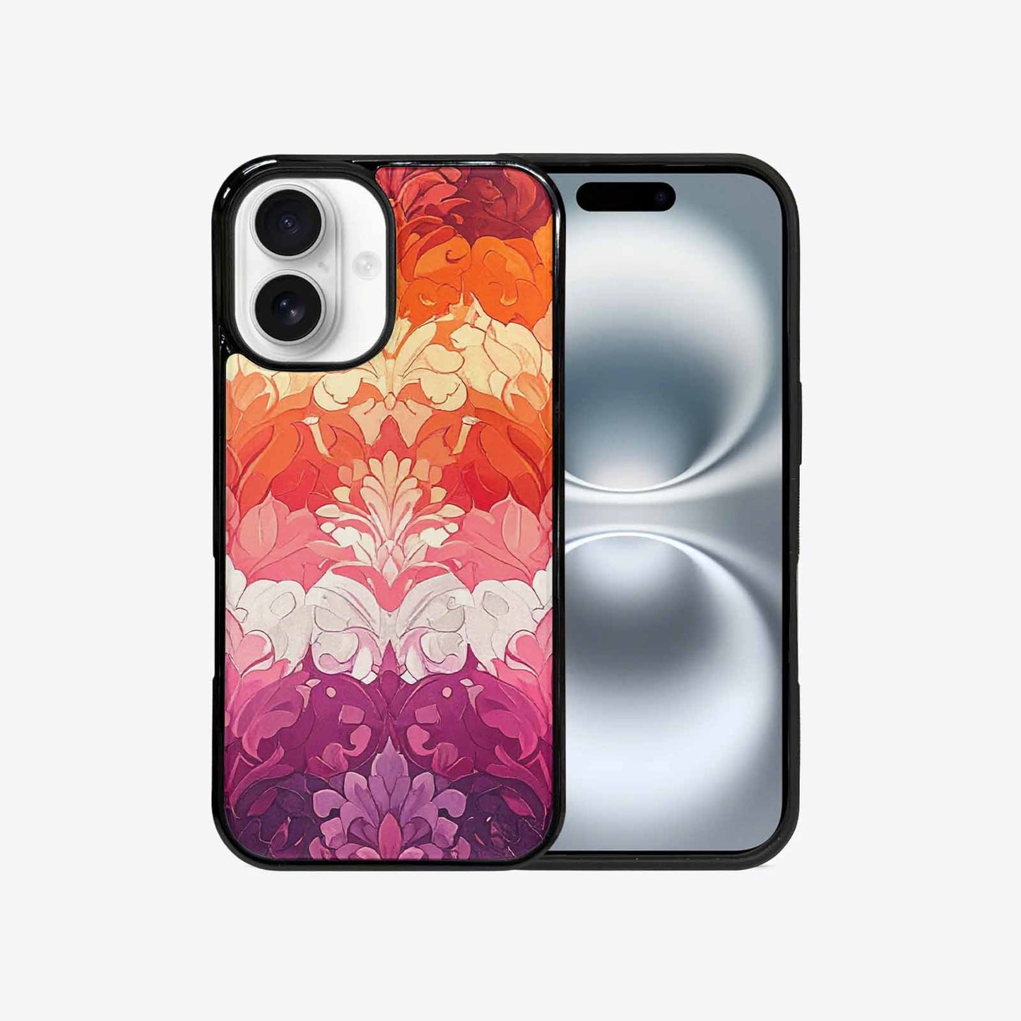 iPhone 16 Case — Lesbian Flag Color Theme Small Rainbow, Original Design Phone Case