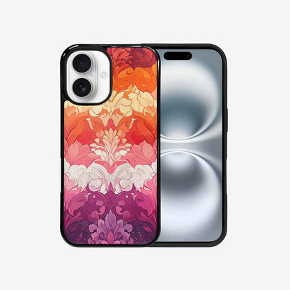 iPhone 16 Case — Lesbian Flag Color Theme Small Rainbow, Original Design Phone Case