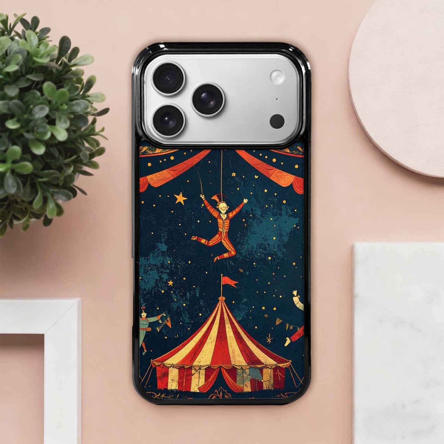 iPhone 17 Pro Max Case — Vintage Circus Art Pattern Retro Vintage, Custom Art Phone Cover