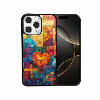 iPhone 15 Pro Max Case — Faith Cross And Faith Icons Pattern, Customized Protective Case