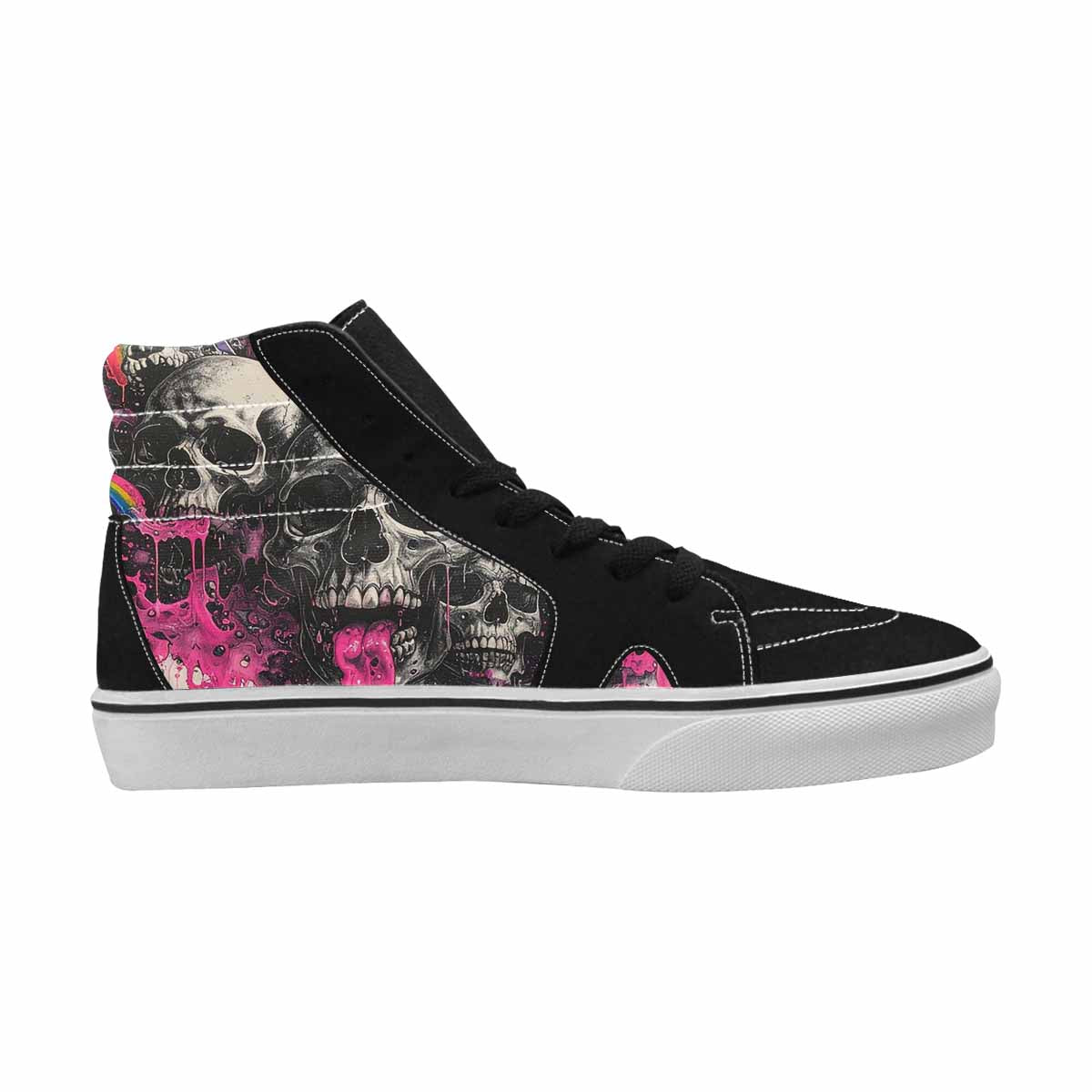 MEN'S Rainbow From Skull S High Top Canvas Cottagecore Custom Sneakers