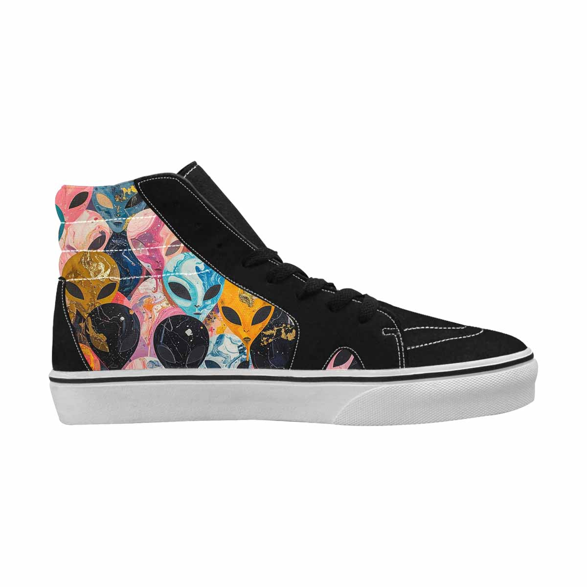 MEN'S Aliens  Marble Aliens High Top Canvas Dark Academia Custom Sneakers