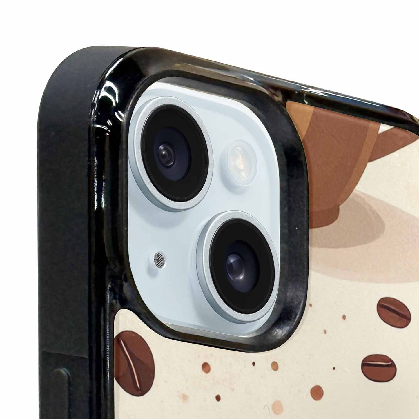 iPhone 15 Case — Coffee Cup And Bean Pattern Seamless, Unique Phone Case Design