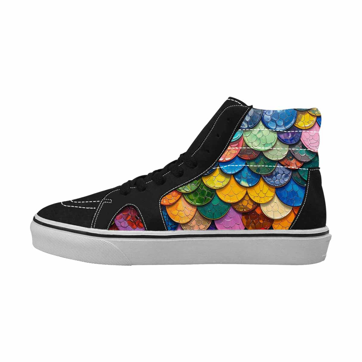 MEN'S Reptile Scale High Top Canvas Kaleidoscope Sneakers