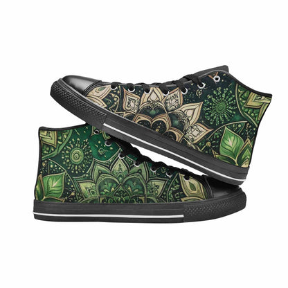 MEN'S Mandala High Top Canvas Wallpaper Art Sneakers