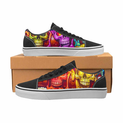 WOMEN'S Toxic Skeleton Hot Dog Lace-Up Canvas Grunge Custom Shoes
