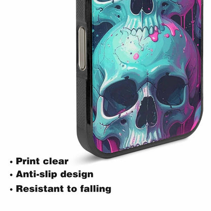 iPhone 16 Pro Max Case — 1000\'s Of Skulls Overlapping Each Other, Custom Printed Phone Case
