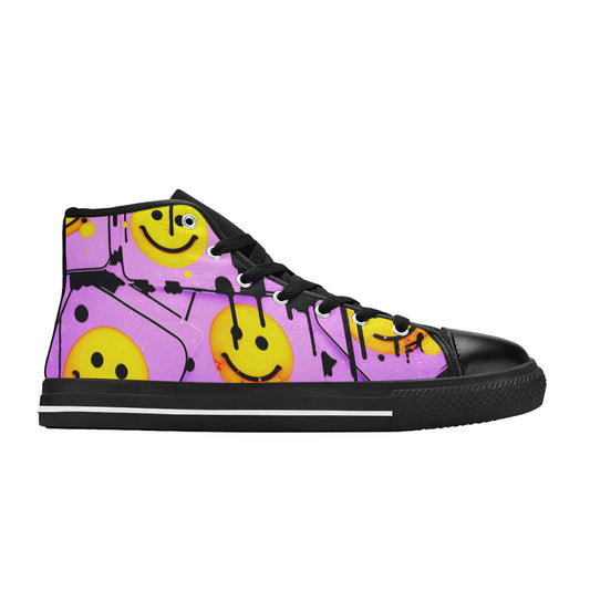 WOMEN'S Melting Faces High Top Canvas Vibrant Chaos Shoes