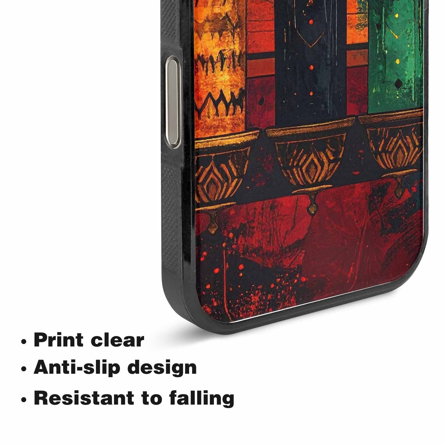 iPhone 15 Pro Max Case — Kwanzaa Kinara Pattern Seamless Repeat African, Custom Phone Case