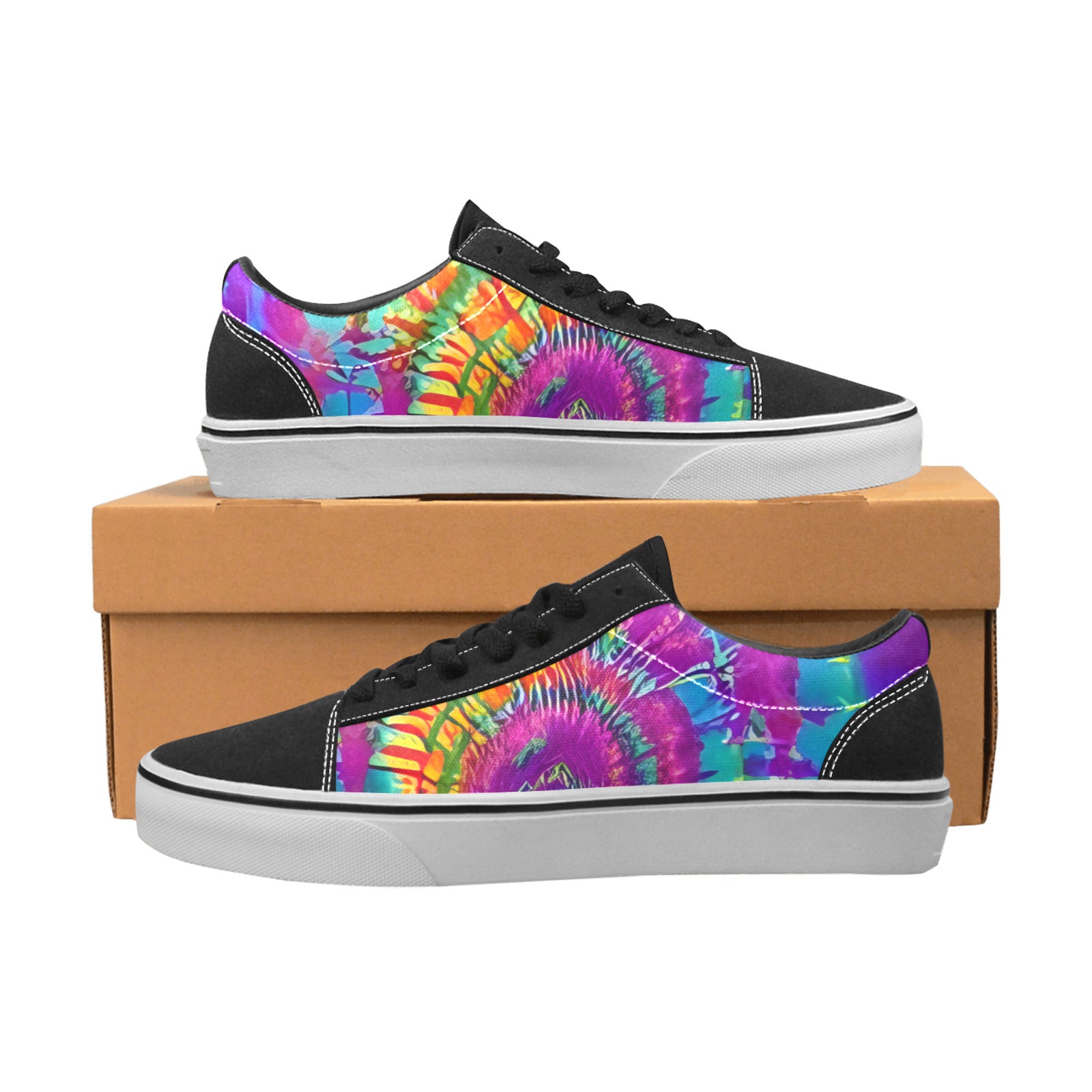 WOMEN'S Tie Dye Art Low Top Skateboarding Y2K Custom Shoes