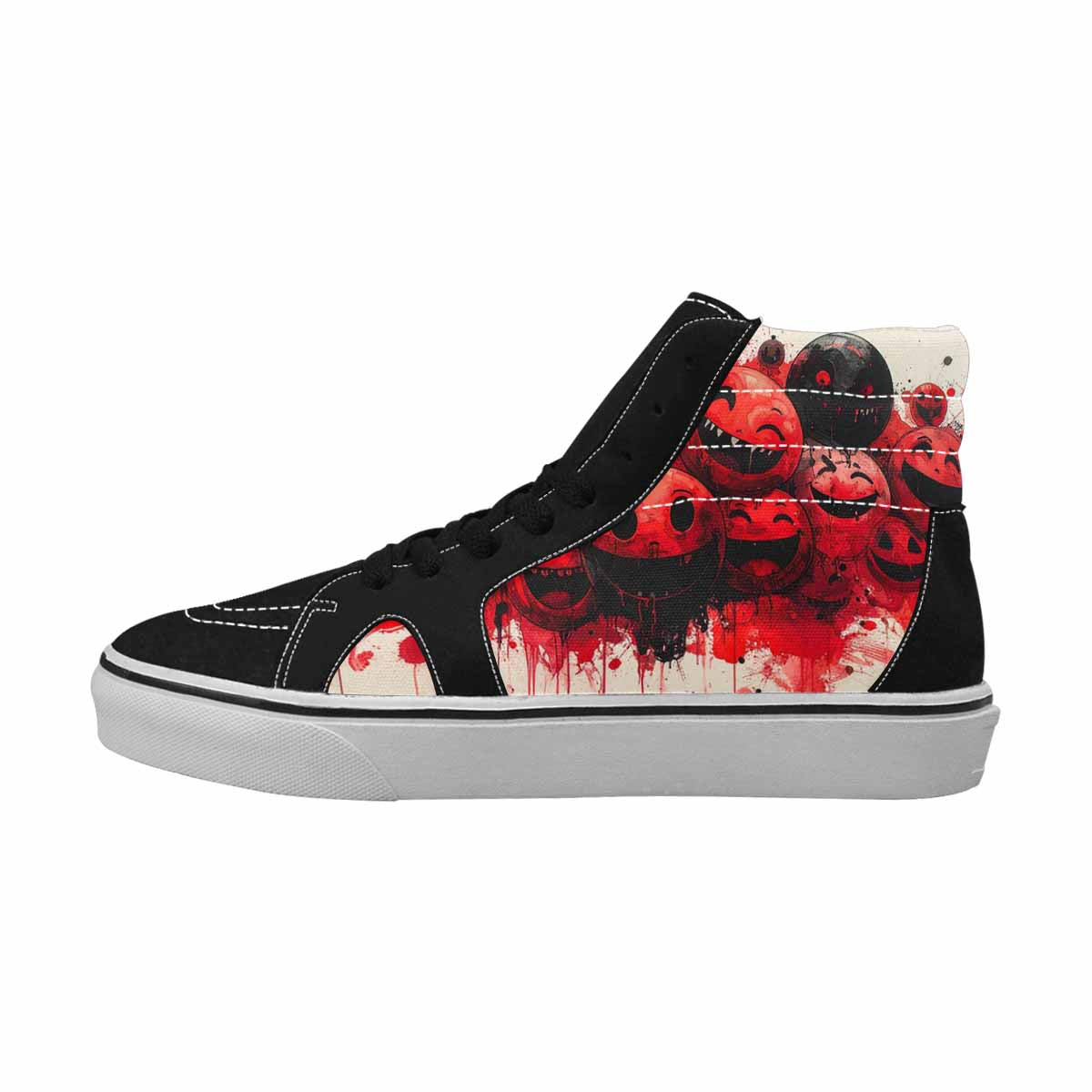 MEN'S Melting Moon Smiley High Top Canvas Cottagecore Sneakers