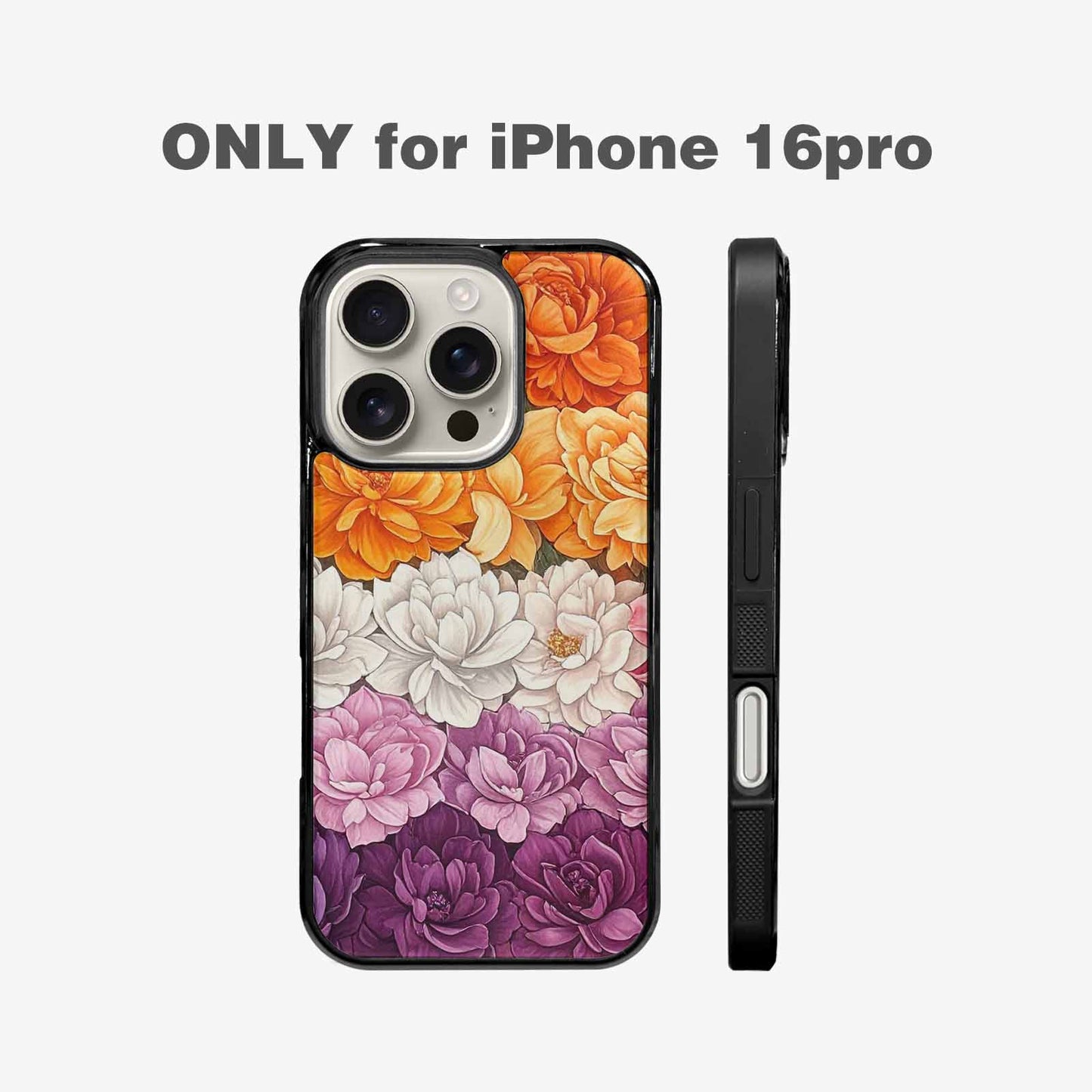 iPhone 16 Pro Case — Lesbian Flag Color Theme Small Rainbow, Custom Made Phone Cover