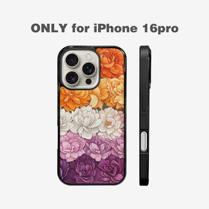 iPhone 16 Pro Case — Lesbian Flag Color Theme Small Rainbow, Custom Made Phone Cover