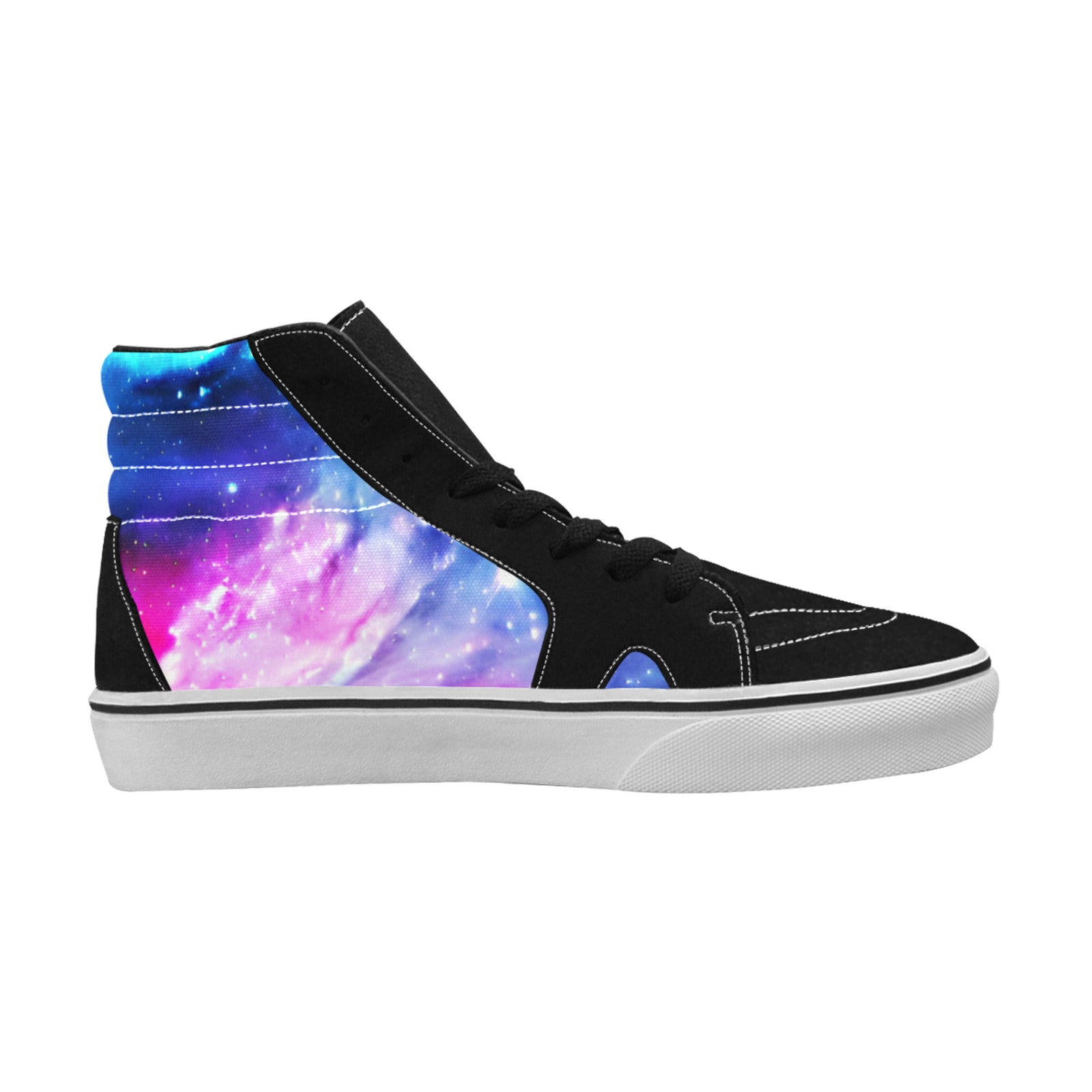 WOMEN'S Galaxy Art Out Space High Top Skateboarding Vibrant Chaos Custom Sneakers