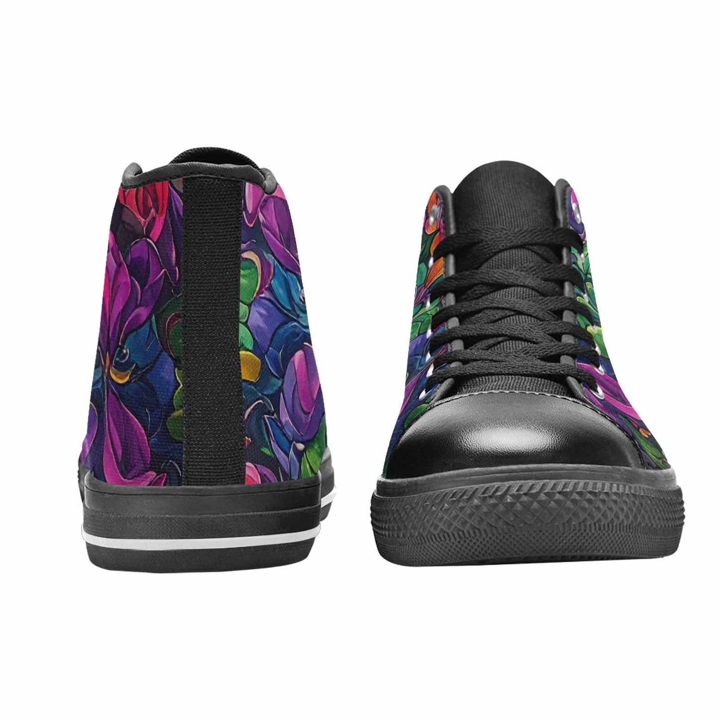 MEN'S Polysexual Flag Color High Top Canvas Wallpaper Art Custom Shoes