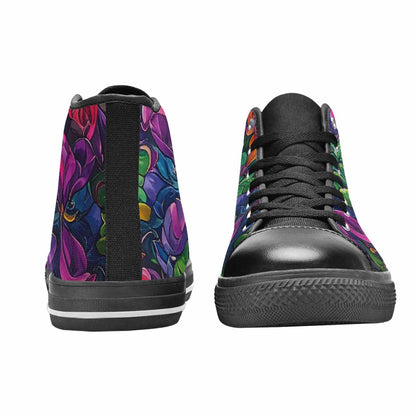 MEN'S Polysexual Flag Color High Top Canvas Wallpaper Art Custom Shoes