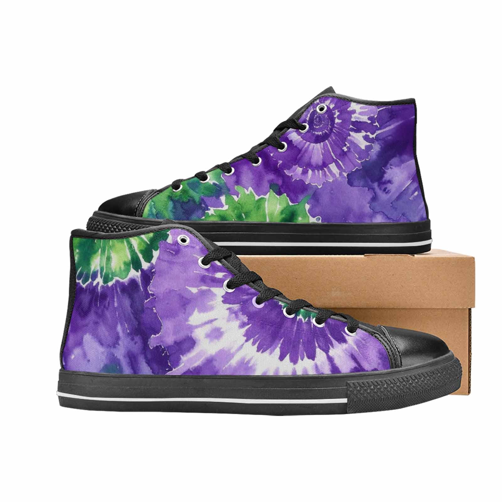 MEN'S Tie Dye - High Top Canvas Wallpaper Art Sneakers