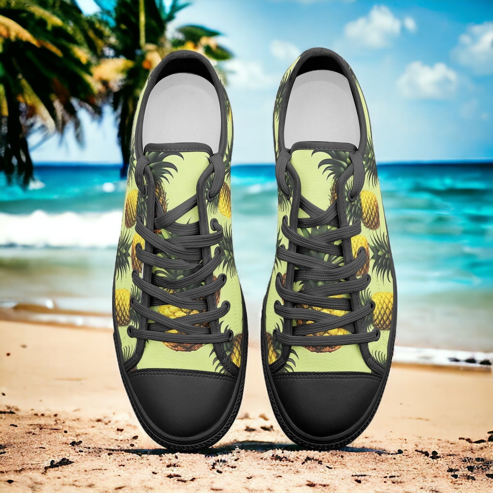 Cherry Blossom Green Emerald Unique Bold Art - Freaky Shoes | Custom Art Sneakers