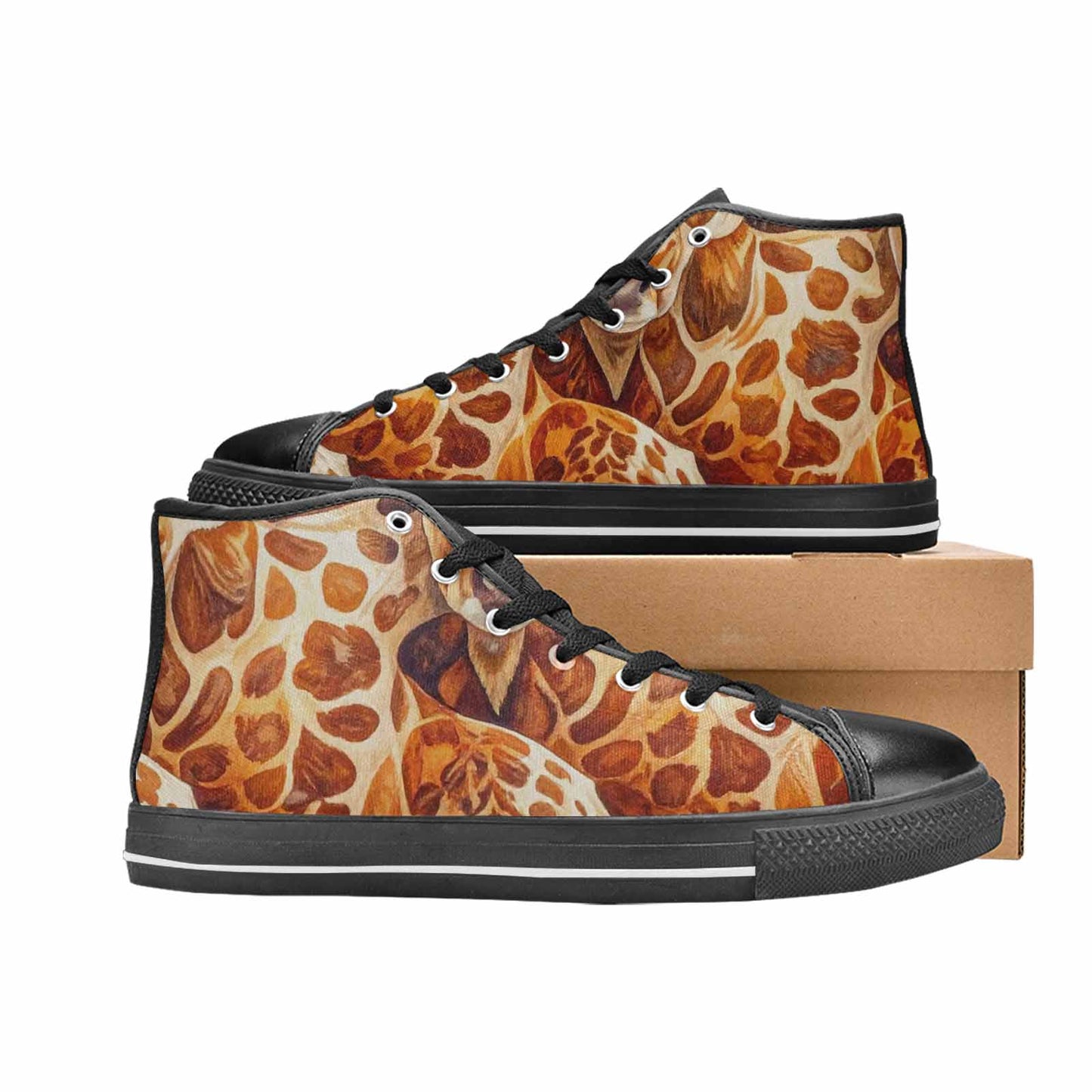 MEN'S Cow Animal Print High Top Canvas Cottagecore Custom Sneakers