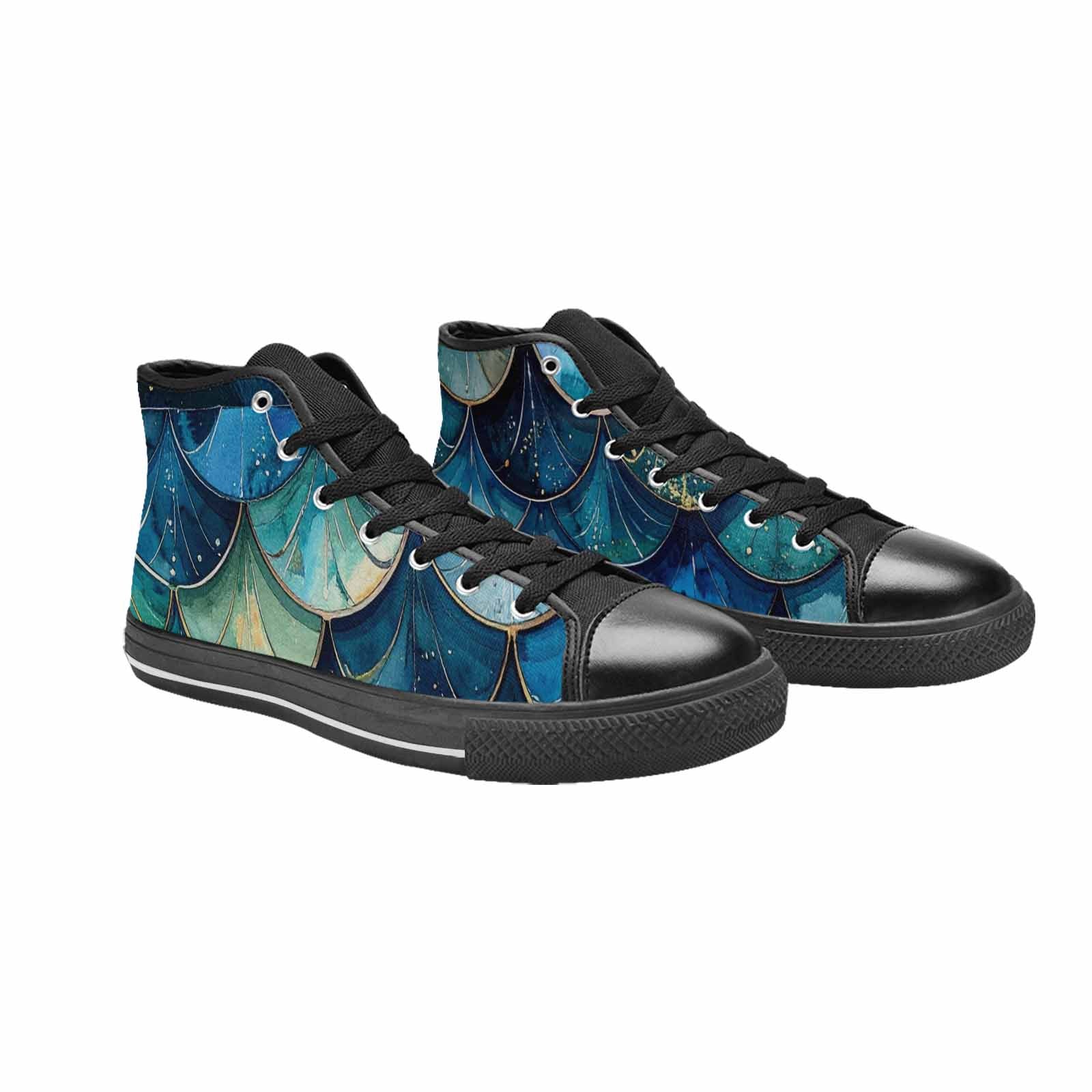 WOMEN'S Mermaid Scale High Top Canvas Surreal Shoes