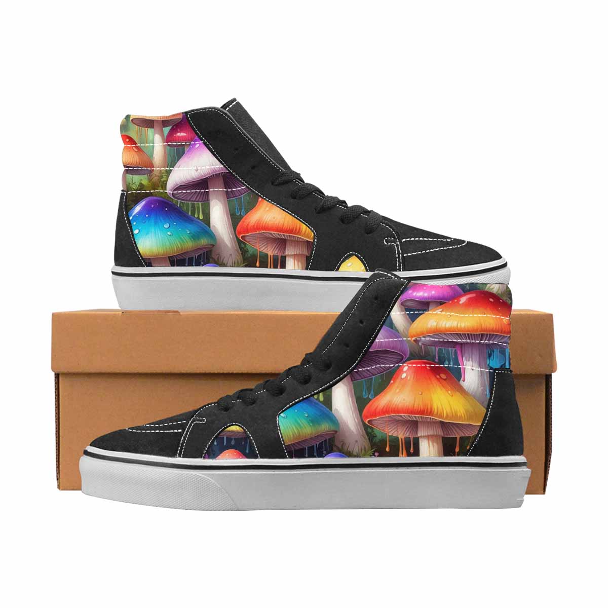 WOMEN'S Mushrooms High Top Canvas Graphic Print Aesthetic Custom Print Sneakers