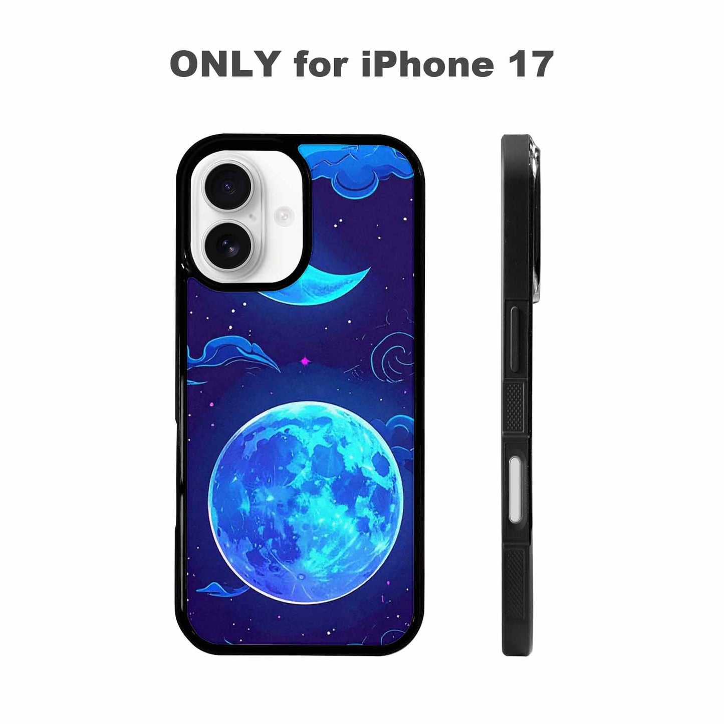 iPhone 17 Case — Neon Winter Moon Cartoon Cute, Unique Phone Case Design