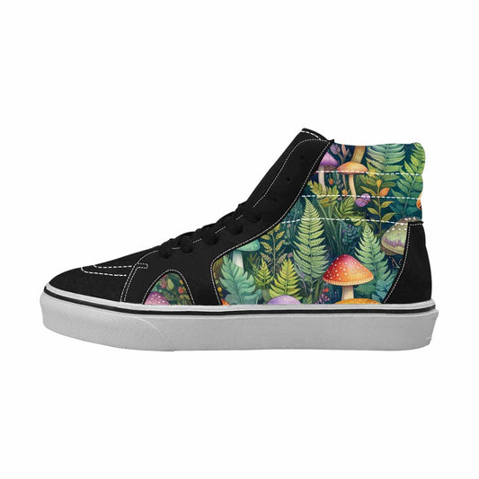 MEN'S Mushrooms  Botanical Mushrooms High Top Canvas Vibrant Chaos Sneakers