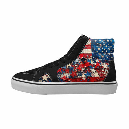 MEN'S Patriotic Stars Stripes High Top Canvas Dark Academia Custom Sneakers