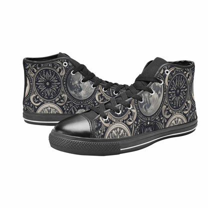 WOMEN'S Wolves Everywhere Collage High Top Canvas Wallpaper Art Custom Sneakers