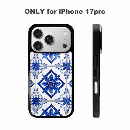 iPhone 17 Pro Case — Mexican Talavera Tile Pattern Floral, Custom Phone Case
