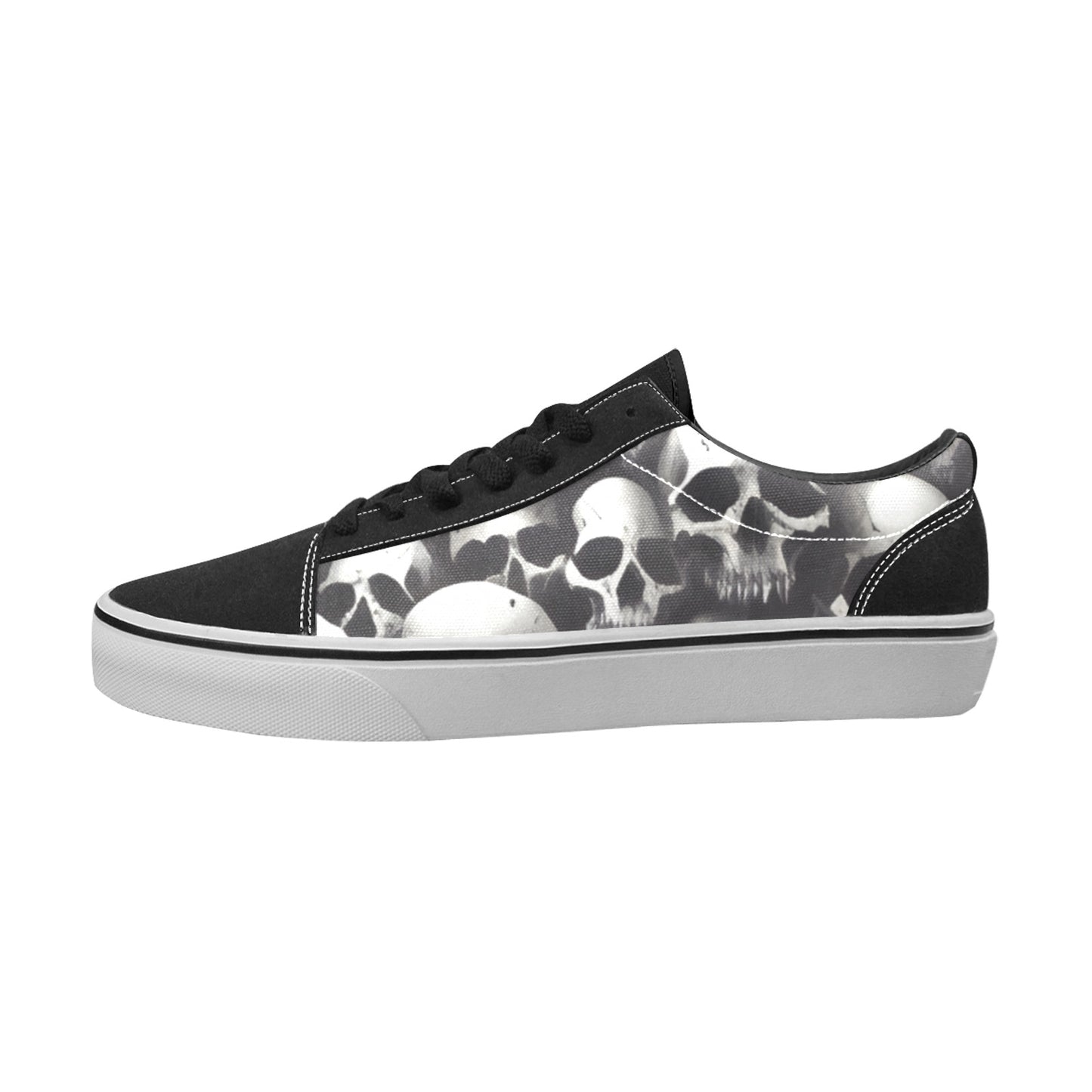 WOMEN'S Skulls One Color Print Low Top Skateboarding Dreamcore Custom Shoes