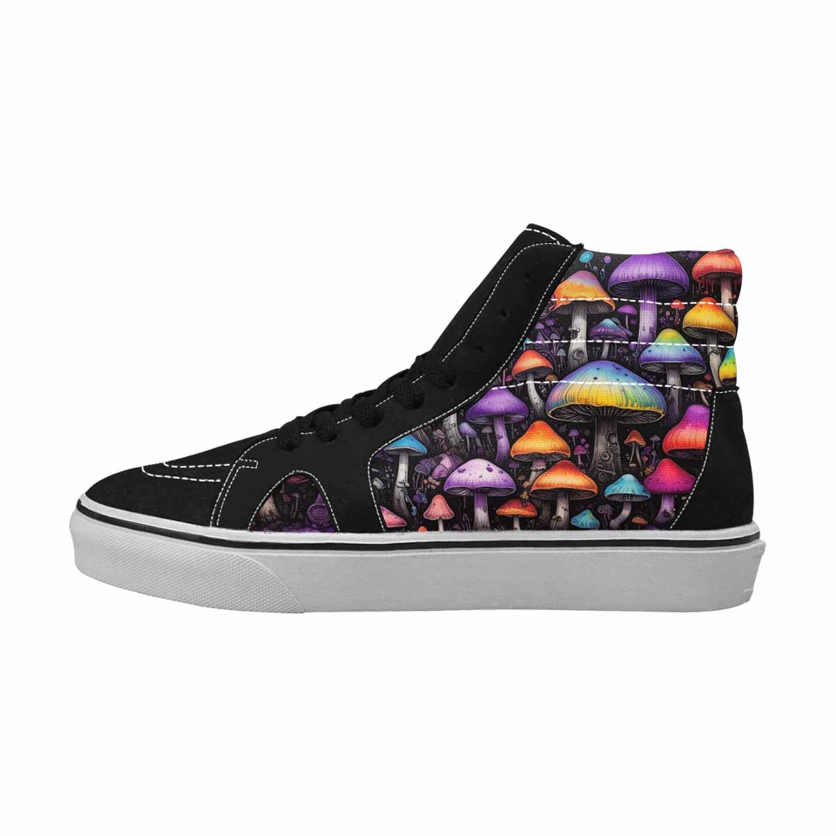 MEN'S Rainbow Drip Mushrooms High Top Canvas Vivid Custom Sneakers