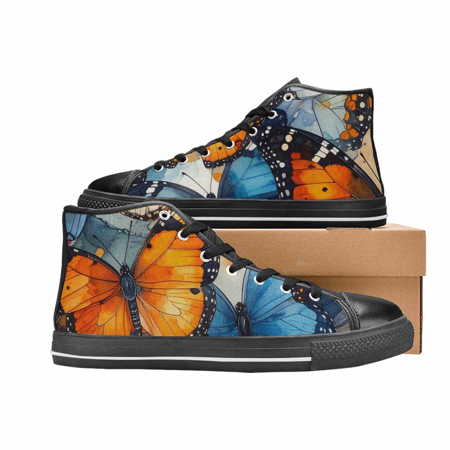 MEN'S Butterfly Wing High Top Canvas Aesthetic Custom Sneakers