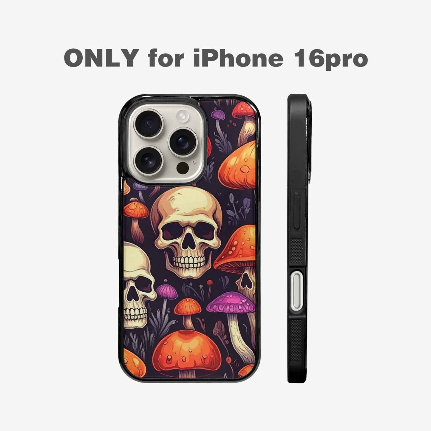 iPhone 16 Pro Case — Mushroom Skulls, Unique Phone Case Design