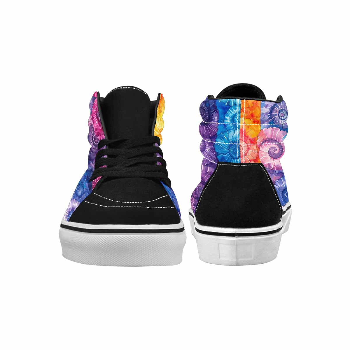 WOMEN'S Tie Dye Swirl High Top Canvas Wallpaper Art Sneakers